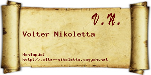 Volter Nikoletta névjegykártya